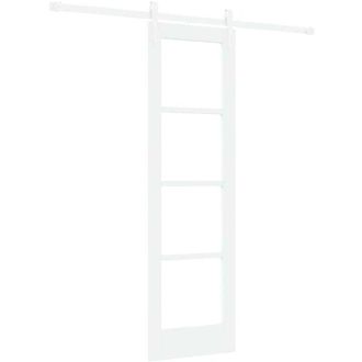 vidaXL Puerta Deslizante Manual Blanco 61 X 198.5 Cm Madera Y Metal Vidaxl
