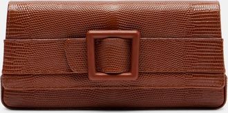 Manolo Blahnik Maygot snake-effect leather clutch
