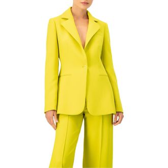 Ivonne Single-Breasted Tailored Blazer in Green at Nordstrom, Size 8