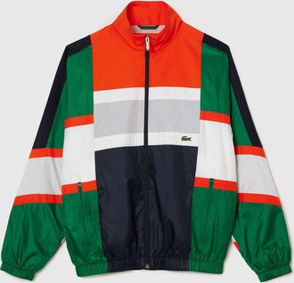 Lacoste Mens Mixed Material Colour Block Sportsuit Jacket in Green - Size Small/Medium