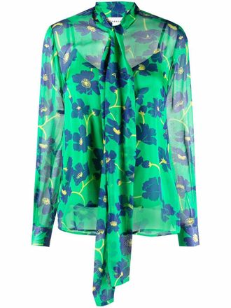 P.A.R.O.S.H. floral-print shirt - women - Silk - S - Green