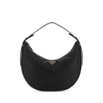 Prada Black Leather Big Arque Handbag