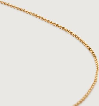 Monica Vinader Fine Chain 24 with adjuster, Gold Vermeil on Silver