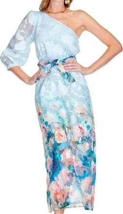 Jade Yoga One Shoulder Floral Dress In Paint Garden