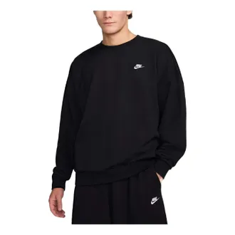 Nike Club Fleece Oversized French Terry Crewneck Sweatshirt Asia Sizing Black HJ1820-010