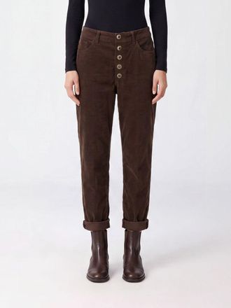 Dondup Jeans Koons cropped straight in velluto marrone a vita media