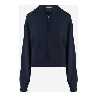 Allude Hoodies & sweatvesten, Dames, Blauw, XS, Wol, Wollen en kasjmier knit