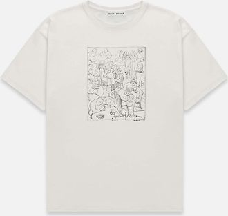 Duke + Dexter Duke + Dexter, Mens NY Cafe Vintage White T-Shirt, Size XXL