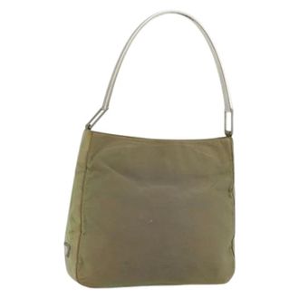 Prada Pre-owned Shoulder Bags, female, Green, Size: ONE SIZE Pre-owned Vintage Nylon Shoulder Bag