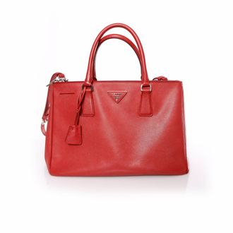 Prada Prada, Galleria handtas in rood saffiano leer