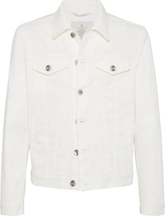 Brunello Cucinelli Denim Jas - Heren - Spijkerjassen - Wit - XL - Denim - Jassen
