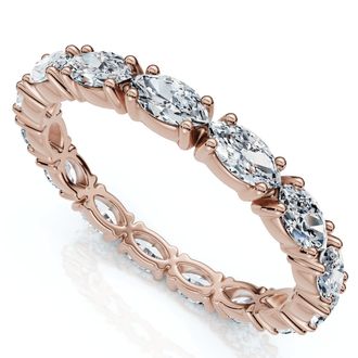 Pompeii3 3/4Ct Marquise East To West Diamond Eternity Ring 14k Gold Lab Grown