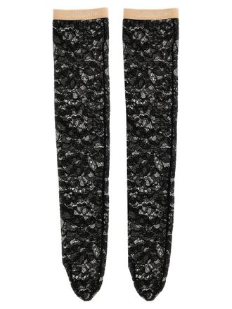 Valentino Garavani Leg Valentino Garavani Pizzo Rebordè Socks Black
