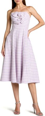 Mac Duggal Embellished Boucle Strapless Midi Dress in Lilac at Nordstrom, Size 12