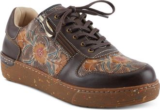 L'Artiste by Spring Step Womens Sincerity Sneaker, Brown Multi, 6.5-7
