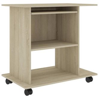 vidaXL Mesa De Ordenador Madera Contrachapada Color Roble 80x50x75 Cm Vidaxl