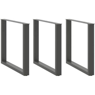vidaXL Patas Para Mesa De Comedor En Forma De U (3 Unidades), Antracita, 90 X (72-73) Cm, Acero Vidaxl