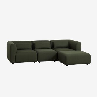 Sklum Sof&aacute; Modular De 3 Piezas Con Puff Fogler Sklum