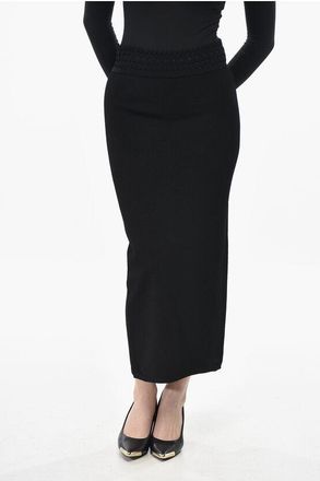 Alaia Knit Sheath Skirt with Perforated Detail size 44