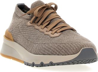 Brunello Cucinelli Stretch Knit Low Sneaker - Taupe