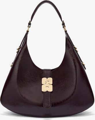 Ganni Brown Large Kat Bag Shine in