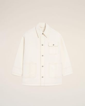 Ami White Cotton Worker Jacket White - XXS - Unisex