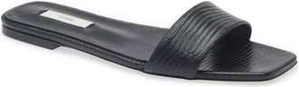 Toteme Lizard Embossed Slide Sandal in Black at Nordstrom, Size 41
