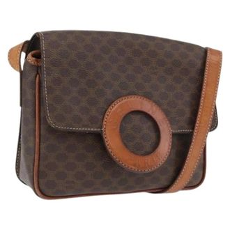 Celine Pre-owned Cross Body Bags, female, Brown, Size: ONE SIZE Pre-owned Vintage Canvas Shoulder Bag