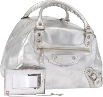 Balenciaga Pre-owned Vintage Handtas - Dames - Vintage Handtas - Grijs - ONE Size - Leer - Vintage