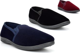 Generic Mens Carpet Slippers Size 6 Boys Slippers Size 13 Mens Carpet Slipper Extra Large Slipper Slip On Extra Large Sizes 6-14 Black/Wine/Navy 10 UK