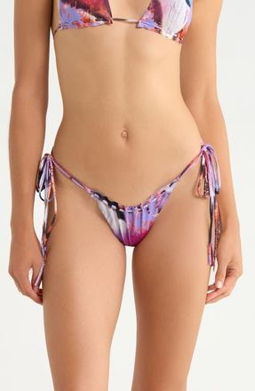 Jaded London Raw Edge Side Tie Bikini Bottoms in Purple at Nordstrom, Size 12
