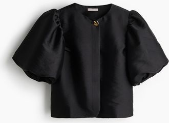 H&M Bluse mit Ballon&auml;rmeln - Schwarz