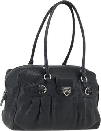Ferragamo Pre-owned Shoulder Bag - Dames - Vintage Schoudertas - Zwart - ONE Size - Leer - Vintage