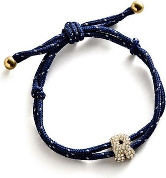 BaubleBar Initial Custom Paracord Bracelet in Blue R at Nordstrom