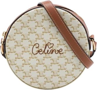 Celine Pre-owned Vintage Crossbody Bag - Dames - Vintage Schoudertas - Beige - ONE Size - Leer - Vintage