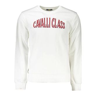 Cavalli Sweatshirts, male, White, Size: 2XL Long Sleeve Sweatshirt
