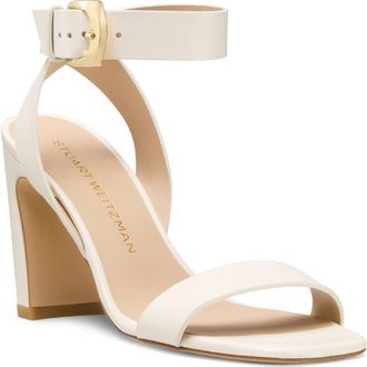 Stuart Weitzman Sai Ankle Strap Sandal in Cream at Nordstrom, Size 7.5