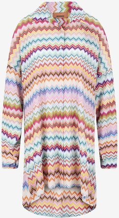 Missoni Oversize-Hemd aus glitzerndem Zickzackstrick