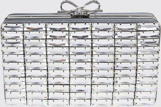 Self Portrait Clutch Self-Portrait in raso con cristalli incastonati