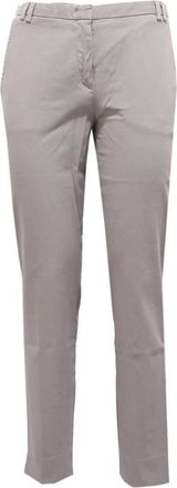 Fabiana Filippi Katoenen Grijze Broek - Dames - Slim Fit Broeken - Grijs - S - Katoen - Broeken