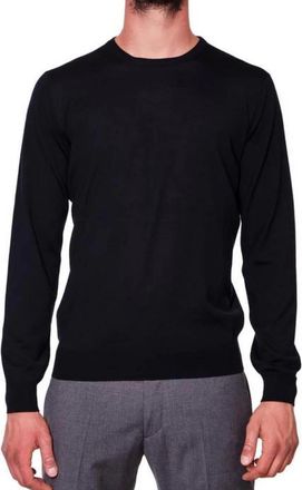 FILIPPO DE LAURENTIIS Navy Blue Merino Crewneck Sweater