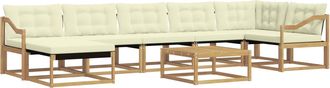 vidaXL Conjunto De Sof&aacute;s De Exterior 8 Uds. Blanco Y Crema Vidaxl