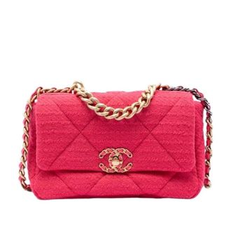 Chanel Pre-owned 19 Flap Bag - Dames - Pre-owned - Roze - Maat: ONE Size Leer