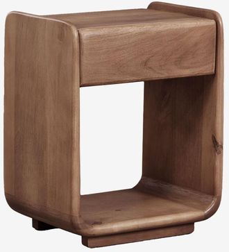 Sklum Mesita De Noche Rectangular Con Caj&oacute;n 40x30 Cm En Madera Tinsley Sklum