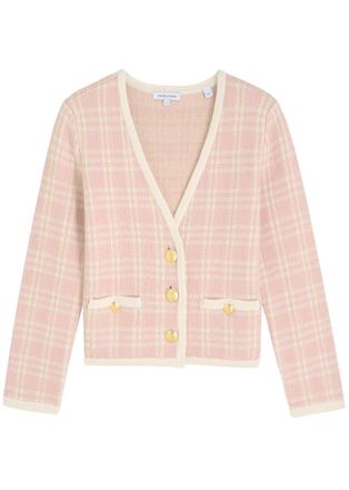 Veronica Beard Claudine Checked Cotton-blend Jacket - Pink And White - S (UK8-10 / S)