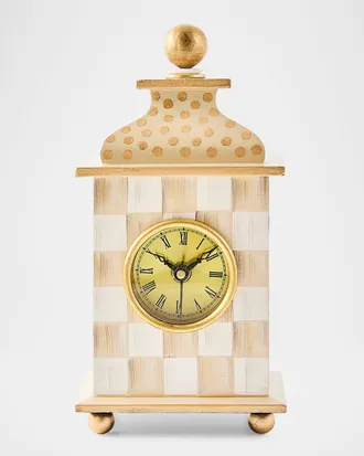 MacKenzie-Childs Mocha Check Desk Clock