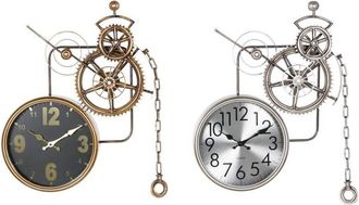 DKD Home Decor Orologio da Parete DKD Home Decor Ingranaggi Cristallo Ferro 50 x 7 x 62 cm (2 Unità)