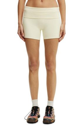 Cotton On Womens Active Ultra Soft Roll Over Shortie Short in Lemon Icing at Nordstrom, Size Xx-Small