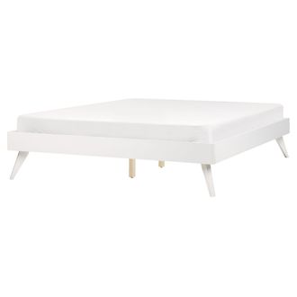 Beliani Cama De Mdf Con Somier De Listones Moderno Blanco 160 X 200 Cm Berric