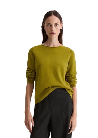 Marc O'Polo Rundhalspullover MARC OPOLO, Damen, Gr. M, bright pea, Strick, Obermaterial: 45% Baumwolle, 27% Polyamid, 20% Schurwolle, 5% Alpaka, 3% Elasthan, B&uuml;nd